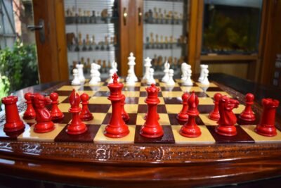 1849 series Jaques Bone Chess Pieces