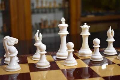 1849 series Jaques Bone Chess Pieces