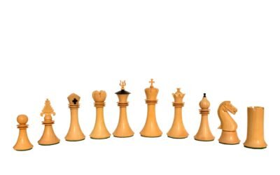 Amazon Queen, Jester ,Archbishop & Chancellor Best Chessmen Series Capablanca Chess Pieces Boxwood & Ebony 4.25″ King