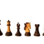 Designer Staunton high glossy finish chess pieces Burnt Boxwood 4″ King