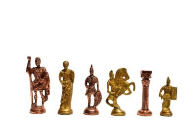 Roman Art Carved Solid Brass Chess Pieces Brass & copper Coated 3.25″ Chess Pieces