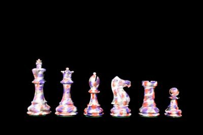 The Carnival Series Chess Pieces Ivory White & Purple Lacquered 4″ King