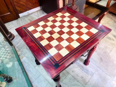 The Maharajah Chess Table African Padauk & Canadian Maple wood 2.5″ Square