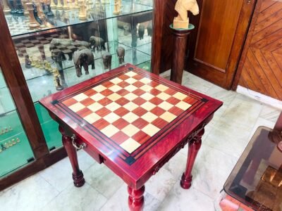 The Maharajah Chess Table African Padauk & Canadian Maple wood 2.5″ Square