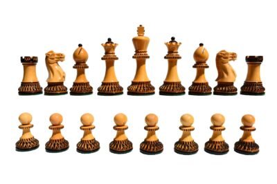 The Parker Burnt Series Chess Pieces Boxwood Burnt Lacquered 3.75″ King