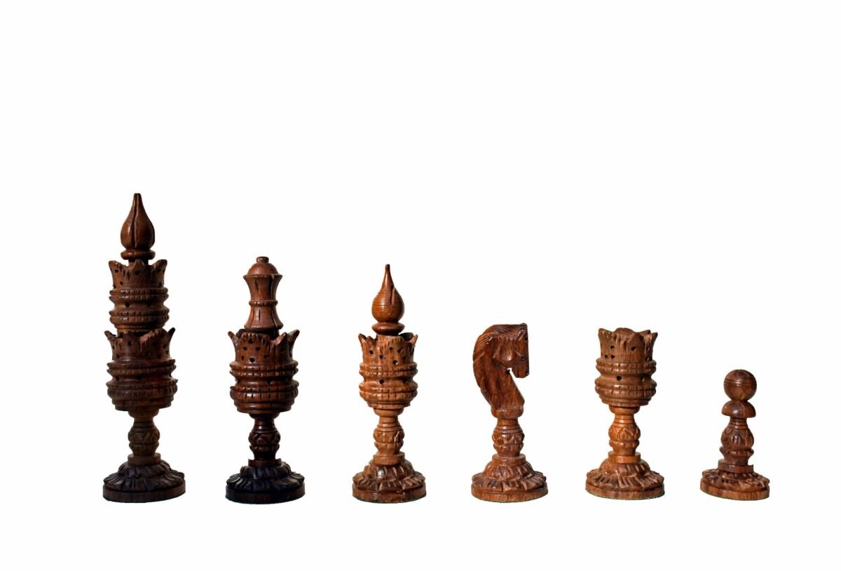 The Lotus Flower Carved Chess set