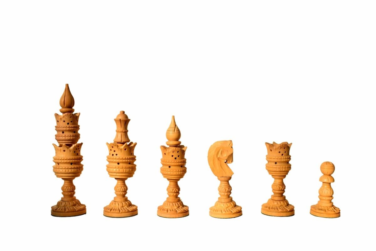 The Lotus Flower Carved Chess set