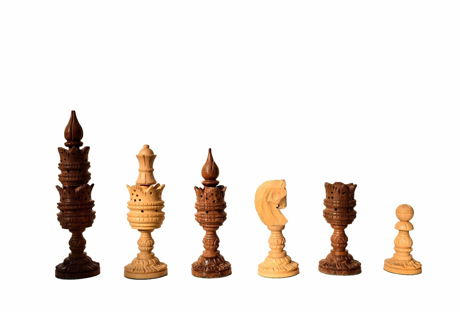 The Lotus Flower Carved Chess set
