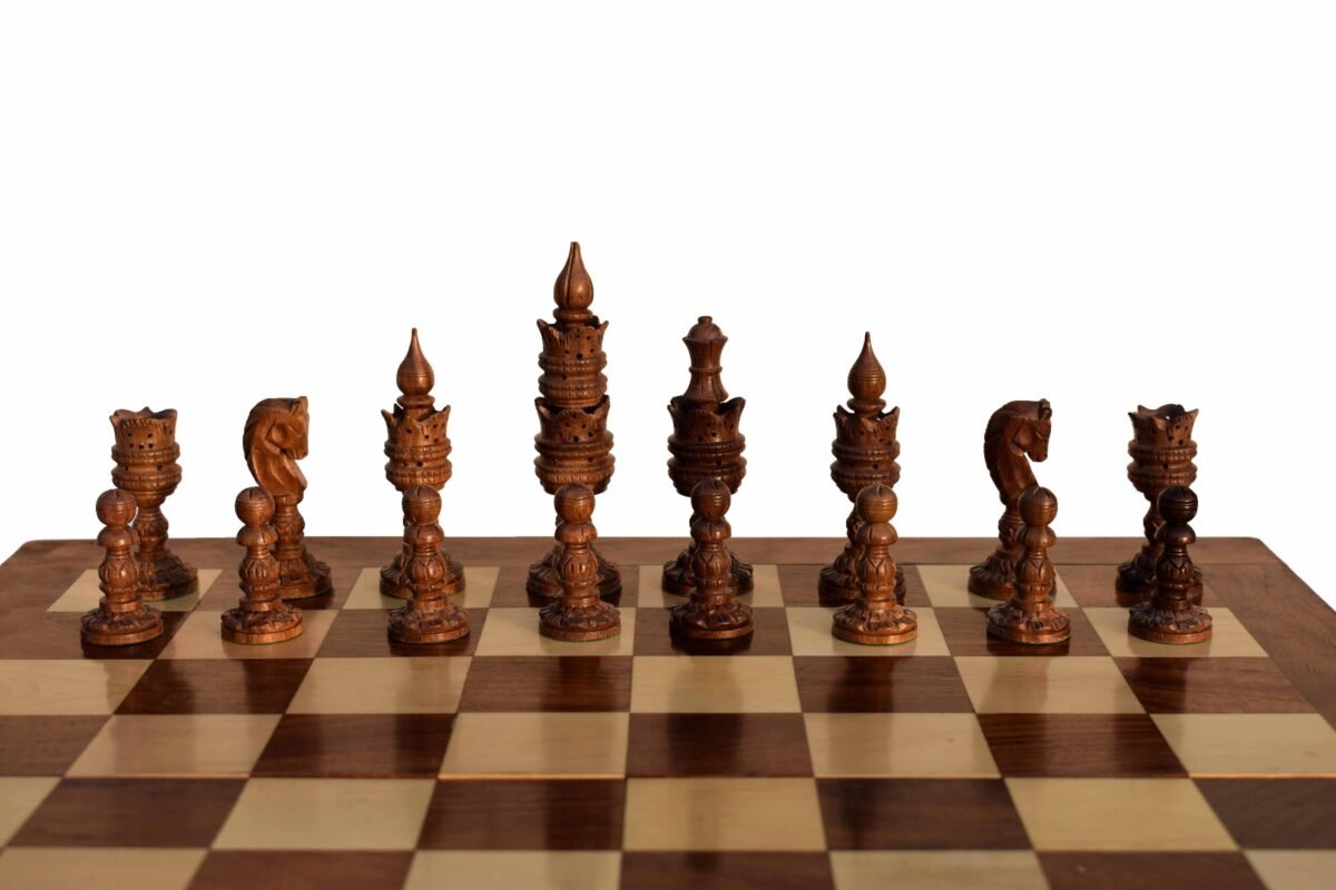 The Lotus Flower Carved Chess set