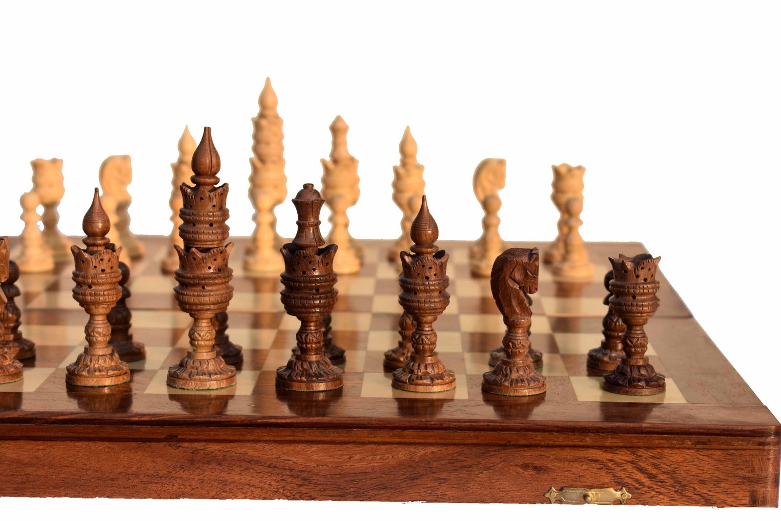 The Lotus Flower Carved Chess set