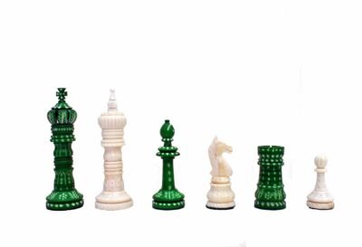 The King cross series Bone crafted chess pieces