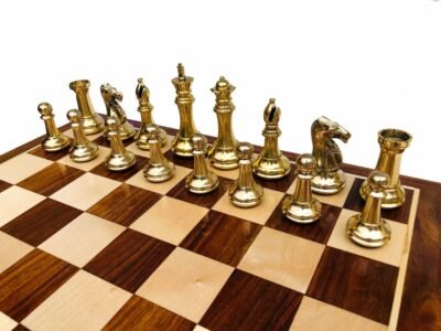 Exclusive Brass Staunton Chess Pieces