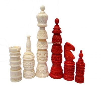 Catholic Tower Series Bone Chess pieces